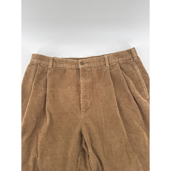 JOS A BANK Y2K Men 38X30 Dark Academia Monochrome Camel Corduroy Cuffed Pants - Picture 2 of 8